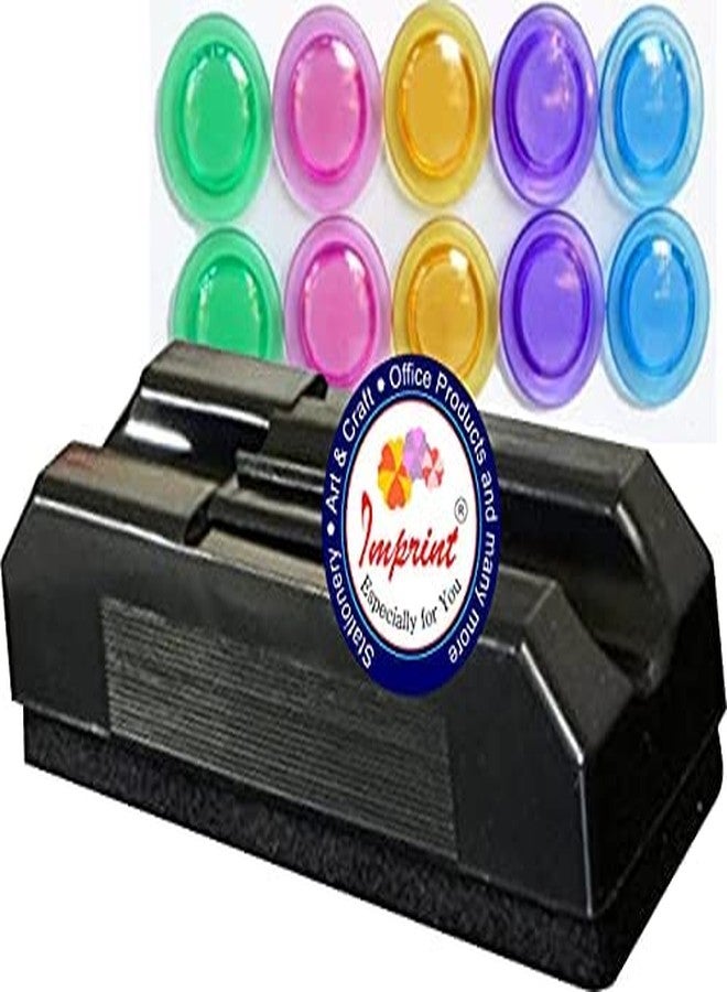 IMPRINT 1 Pc Strong Magnetic - White Board Duster and 10 Magnet Buttons for Magnetic White Boards,Fridge,Racks & Almirah - Image 5